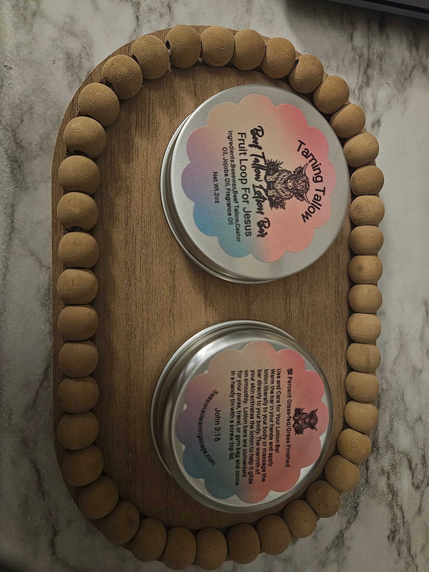 Taming Tallow Fruit Loop For Jesus Lotion Bar 2oz