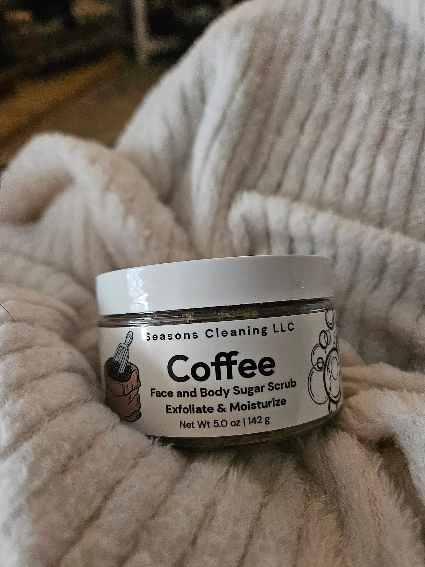 Coffee Face and Body Sugar Scrub Exfoliate & Moisturizer  5oz
