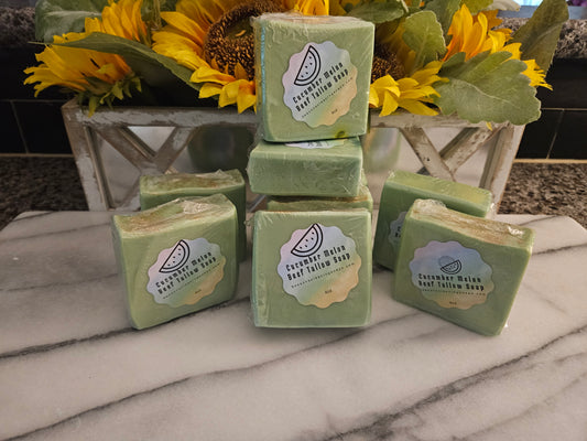 Cucumber Melon Beef Tallow Soap 4oz