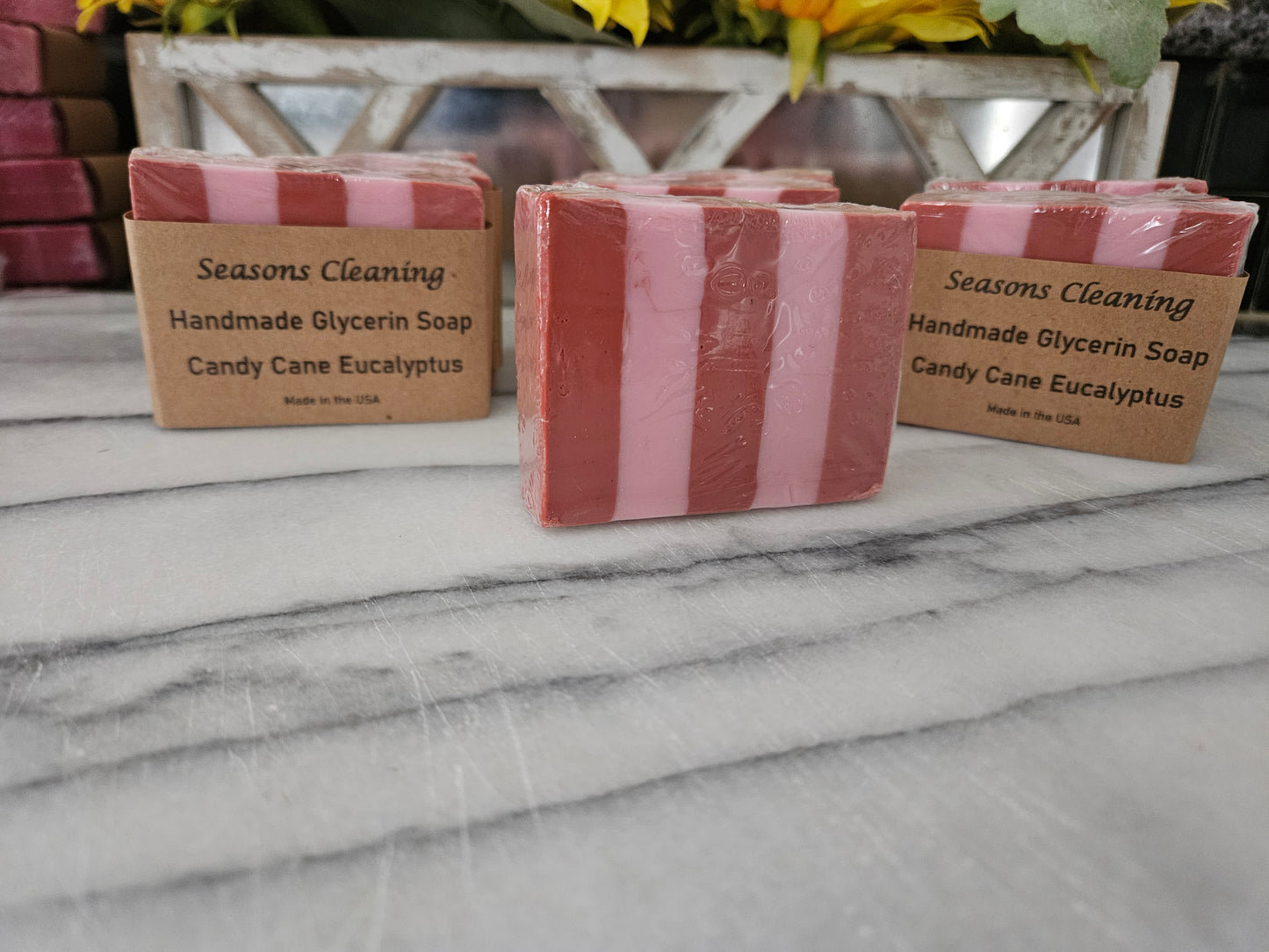 Candy Cane Eucalyptus Glycerin Homemade Soap