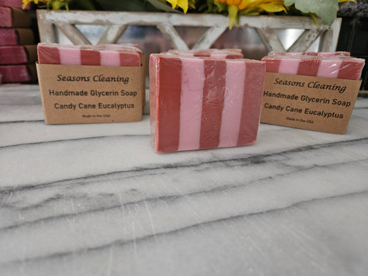Candy Cane Eucalyptus Glycerin Homemade Soap