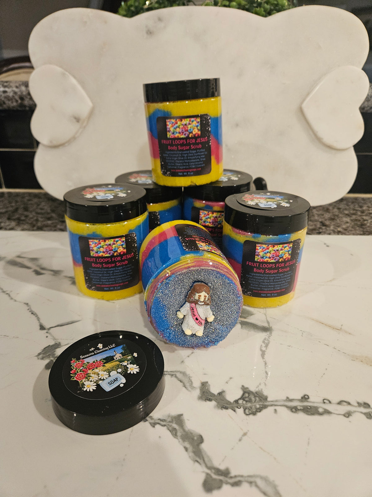 NEW FRUITLOOP FOR JESUS SUGAR SCRUB 8OZ EACH